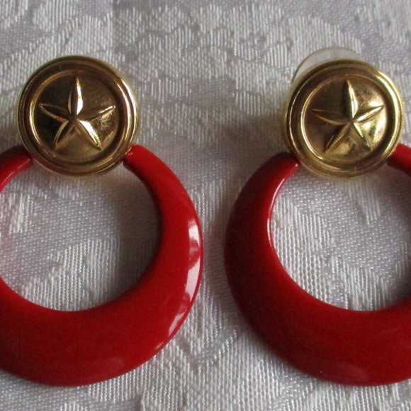 HOOP EARRINGS - VINTAGE MULTI COLORS – HOOP EARRINGS BUNDLE OF FIVE (5) - Picture 13 of 15